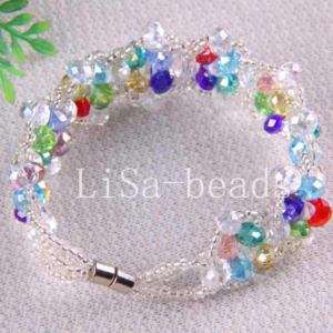 Swarovski Crystal Bead Weave Elastic Bracelet 7 LH1104  