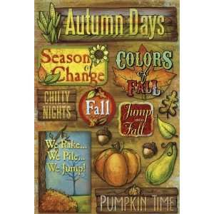 Autumn Jump Into Fall Cardstock Sticker Arts, Crafts 
