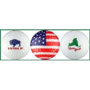  Buffalo, New York Golf Balls w/ USA Flag Sports 