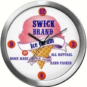  SWICK 14 Inch Ice Cream Metal Clock Quartz Movement 