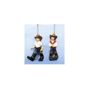  Pack of 6 Western Cowboy Kids Christmas Ornaments: Home 