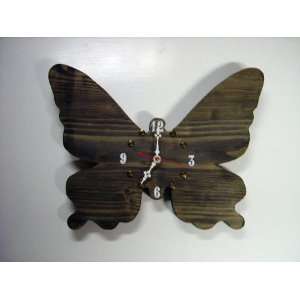  BUTTERFLY Stained (Black) Wall Clock: Everything Else