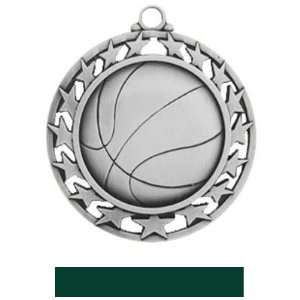  Hasty Awards Custom Basketball Medal With Stars SILVER MEDAL/HUNTER 