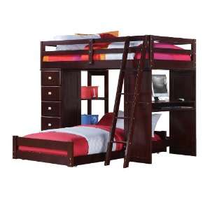 Twin over Twin Modular Loft Bed with Chest and Desk 
