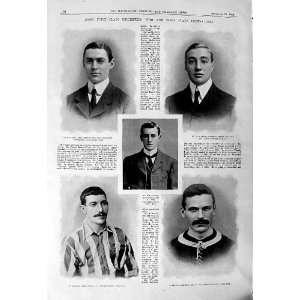 1901 Cricket Men Sport Day Daniell Foster Needham Devey Mitchell Hirst 