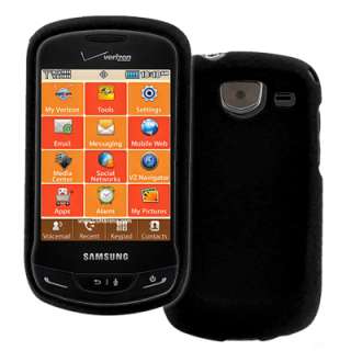   Black Hard Rubberized Case Cover for Samsung Brightside U380  