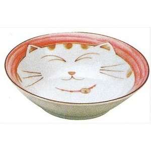  Smiling Pink Cat Porcelain Shallow Bowl 6 3/4in #HY567/P 