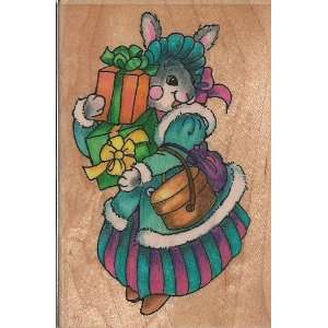  Shopping Bustle Wood Mounted Rubber Stamp (M044 