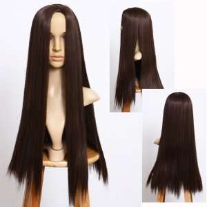  Cosplayland C145 75cm Side Parted brown black straight 