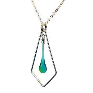  High Tide 18 Sundrop Kite Necklace, glass and sterling 