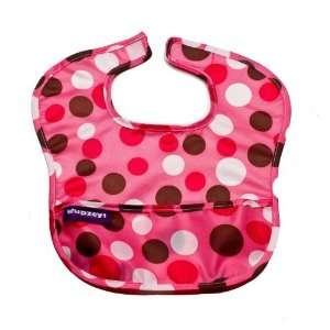  Wupzey Waterproof Food Catcher Bib, 1pk, Pink Dot 