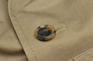 1195 HUGO BOSS Green Trench Coat Overcoat Jacket Manteau Mantel 46R 