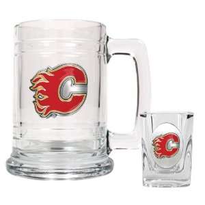  Calgary Flames NHL Boilermaker Set   Primary Logo Sports 