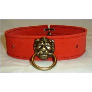  Red Suede Lions Head Choker p143r: Everything Else