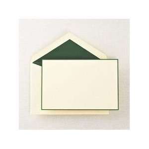  Hunter Green Hand Bordered Correspondence Cards: Office 