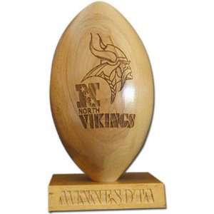   Vikings Mini Laser Engraved Logo Wood Football: Sports & Outdoors
