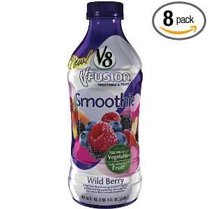 V8 Fusion Smoothie, Wild Berry, 36 Ounce Containers (Pack of 8 