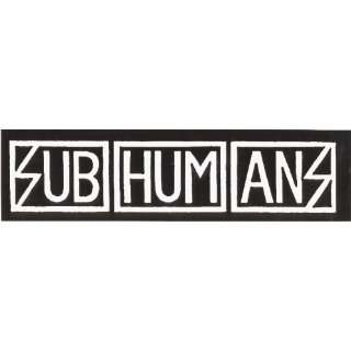 Subhumanz   Black & White Rectangle Logo   Large Jumbo Vinyl Sticker 