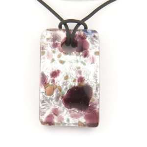   Rectangle Silver Foil Pendant   Camilla Purple/Silver Style2: Jewelry