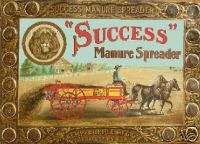 Kemp & Burpee Mfg Co Success Manure Spreader tin poster  