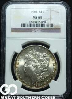 1903 NGC Morgan Silver Dollar NGC MS 64 ** NICE  