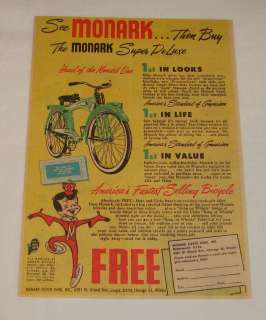 1950 MONARK SUPER DELUXE bicycle ad ~ See Then Buy  