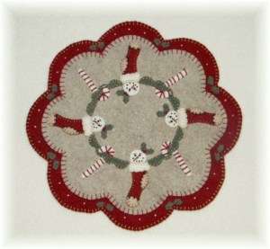 Penny Rug/Candle Mat Christmas Stockings PATTERN  