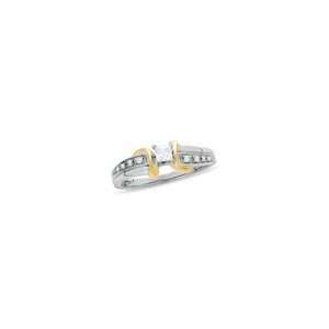    Cut Diamond Promise Ring in 10K Two Tone Gold 1/7 CT. T.W. classic