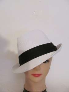 New Men Woman White Stingy Brim Straw Fedora Summer Kentucky Derby Hat 