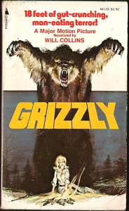 GRIZZLY paperback Movie Tie In Novel 1976  