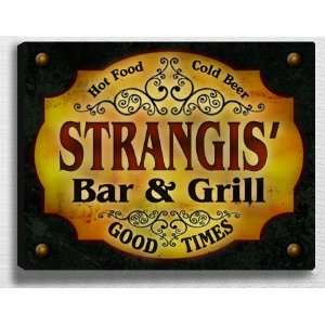  Strangiss Bar & Grill 14 x 11 Collectible Stretched 