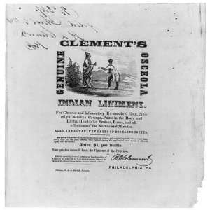  R.D. Clements Genuine Osceola Indian Liniment c1851