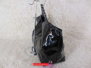 Authentic CHANEL Coco Cabas Black Vinyl XL Shopper Tote Handbag  