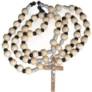  Rosary Bead Necklace Black & White   Handmade Jewelry