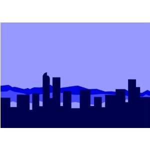   33 Inches x 23 Inches   Denver Skyline Blue in Th