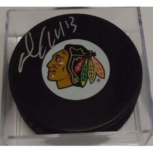  Signed Daniel Carcillo Puck   *CHICAGO BLACKHAWKS* COA 4A 