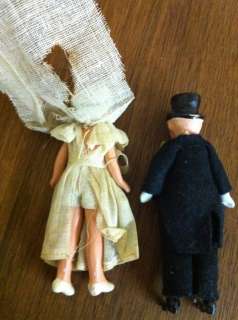German 1915 BRIDE AND GROOM Cake Wedding Topper DOLL VINTAGE  