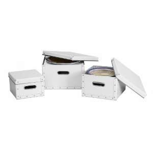   4922032 Cargo Dinnerware Storage Boxes   White: Home & Kitchen