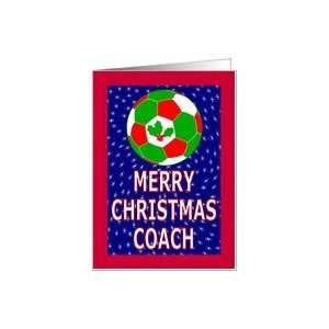  Merry Christmas Soccer Coach Paper Greeting Card Card 