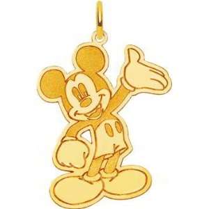  14K Gold Disney Waving Mickey Mouse Charm: Jewelry