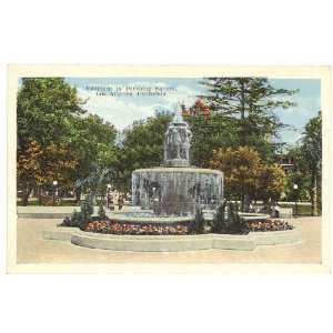   Vintage Postcard Fountain in Pershing Square Los Angeles California