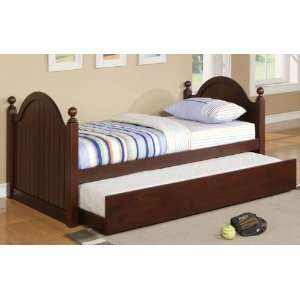  Modern Style Twin Size Wooden Day Bed With Bottom Trundle 