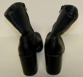 CANDIES GENUINE LEATHER PLATFORM ANKLE BOOT BLACK 3.5 HEEL WOMENS 