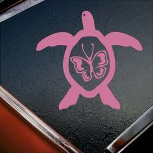  Butterfly Honu Sea Turtle Pink Decal Truck Window Pink 