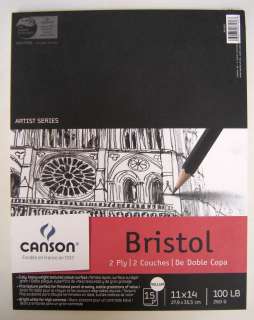 Canson Artist Series Bristol Vellum Paper Pad 11 x 14 100 lb 15 