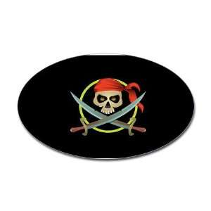  Crossed Swords Pirate Cool Oval Sticker by  Arts 