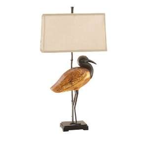  CBK Ltd Marsh Fowl Design Table Lamp with Amber and Brown 