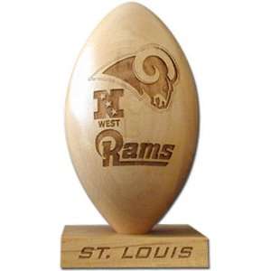  St. Louis Rams Large Laser Engraved Logo Wood Football 