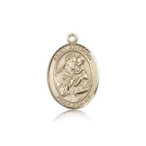   14K Solid Yellow Gold St. Anthony Of Padua Medal 1 X 3/4 Inch: Jewelry