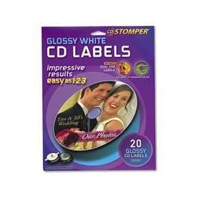  Avery 20 labels 98110 Glossy White CDlabels for CD Stomper 